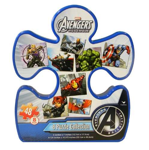 Tub Shaped Marvel Jigsaw Puzzle, 8-Pack