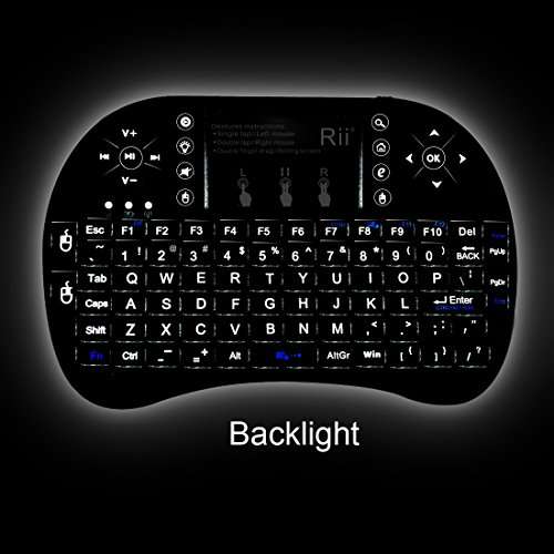(Updated 2015,With Backlit)Rii i8+ 2.4GHz Mini Wireless Keyboard with Touchpad Mouse ,LED Backlit, R