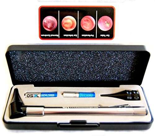 HARD CASE-Third Generation Dr Mom Slimline Stainless LED Pocket Otoscope now includes True View Full