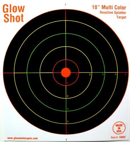 20 Pack - 10" Reactive Splatter Targets - Glowshot - Multi Color - Gun and Rifle Targets - Glow Shot