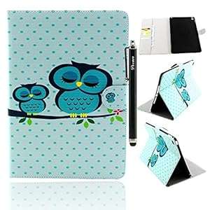 iPad Air 2 Case iPad Air 2 Cover DEENOR Sleep Owl Flip Case PU Leather Cover Stand Case for (A24)