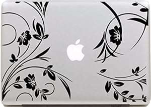 NetsPower Plants and Flowers Design Vinyl Decal Sticker Power-up Art Black for Apple (Pattern 8)