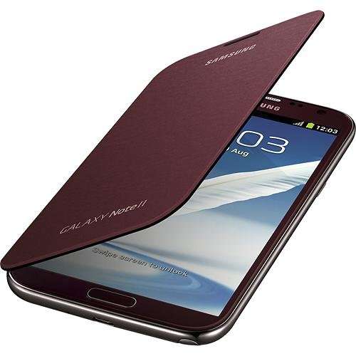 Samsung Galaxy Note 2 Flip Cover Case (Wine Red)
