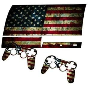Flags  USA 3 Sticker for PlayStation 3 Fat Game Console.