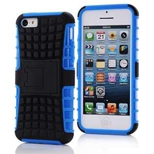 Karia Hybrid Detachable Stand Silicone Cover Case for iPhone 5c Blue