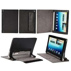 Smart Standing Leather Cover With Sleep Mode For Lenovo IdeaPad Yoga Tablet (10 Inch HD) (Black)