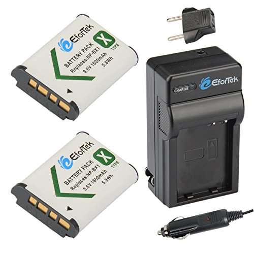 EforTek NP-BX1 Replacement Battery (2-Pack) and Charger kit Sony NP-BX1, NP-BX1/M8 and Sony Cyber-sh
