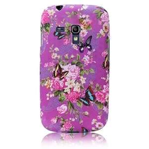 Xtra-Funky Exclusive Soft Silicone Purple Floral Flower & Butterflies Case For Samsung Galaxy S3 Min