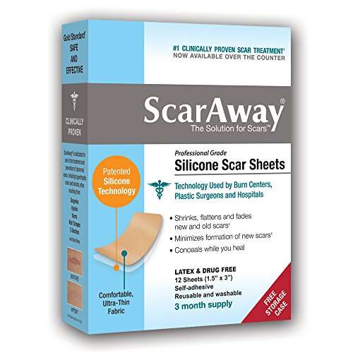 ScarAway Professional Grade Silicone Scar Treatment Sheets - Full Dr. Recommended 12 Week Supply 12