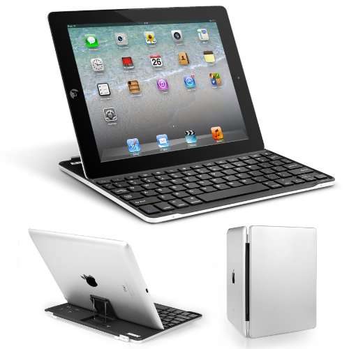 Anker&reg; Ultrathin Bluetooth Wireless Keyboard Aluminum Cover with Stand for iPad 4 / 3 / 2 - Blac