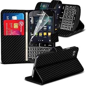 Executive Quality Blackberry Classic Q20 Carbon Fiber Wallet Flip Case C (Blackberry Classic Q20)