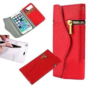 iPhone 6 Plus Case iPhone 6 Plus Leather Cover iNextStation Durable PU Leather Wallet Cover (Red)