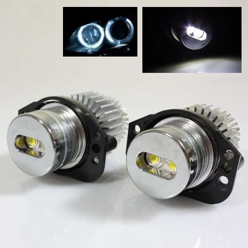 2X BMW E90 E91 6W SMD White Halo Rings/Angel Eyes Canbus Bulbs For Headlights