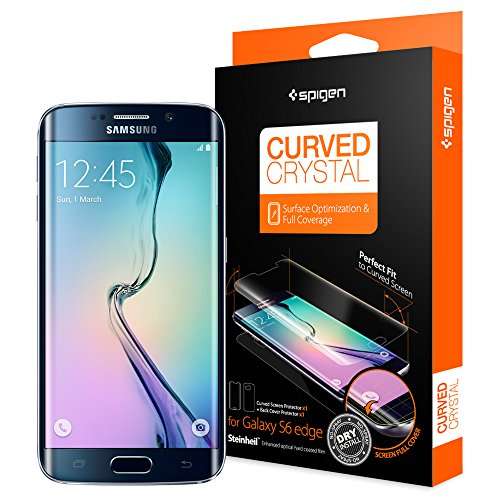 Galaxy S6 Edge Screen Protector, Spigen [Steinheil] Full Coverage [Curved Crystal] Dry Installation