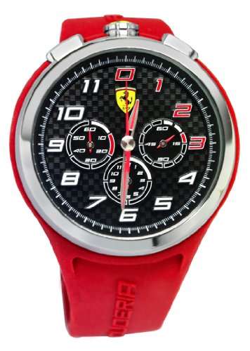 Ferrari 0830101 Scuderia Ready Set Go Chrono Black Red Silver Men Watch NEW