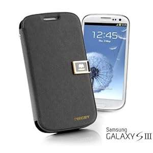 Mercury Diary / Wallet Leather Case for Samsung Galaxy S3 GT-i9300 (Fits Verizon, AT&T, T-Mobile, Sprint) - Black