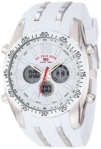 U.S. Polo Assn. Sport Men's US9282 White Analog-Digital Chronograph Watch