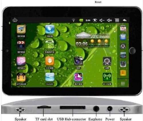 Brand New 3g Wifi Tablet Pc 7 Inch Android 2.2 VIA 8650 Camera Flash 10.1 Two Point Touch
