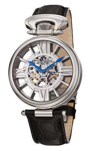 Stuhrling Original Men's 297.33152 Special Reserve Roman Emperor Automatic Skeleton Silver Tone Watc