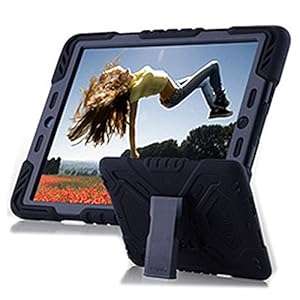 iPad Air Case iPad Air Cover DeeMall Multi Function Silicone Plastic Protective Du (!Black&Black)