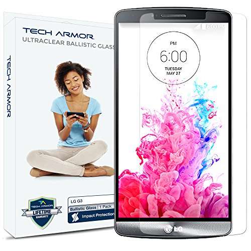 Tech Armor LG G3 Premium Ballistic Glass Screen Protector - Protect Your Screen from Scratches and D