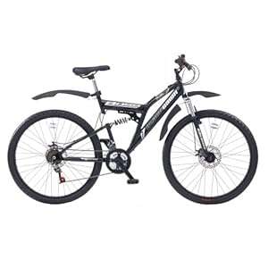 Boss Blackdawn Men's Dual Suspension Mountain Bike - 26-Inch, Black