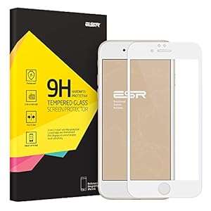 iPhone 6 Tempered Glass Screen Protector ESR [100% Screen Coverage] (Full Screen Protector_White)