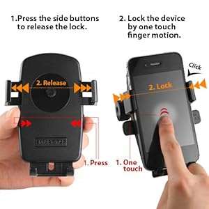 iOttie One-Touch Windshield Dashboard Car Mount Holder for iPhone 5 4S 4 3GS Samsung Galaxy S3 S2 Epic Touch 4G HTC OneX EVO 4G Rhyme DROID RAZR BIONIC INCREDIBLE 2 CHARGE Google Nexus BlackBerry Torch LG Revolution GPS Compact Size 360 degree Rotatable