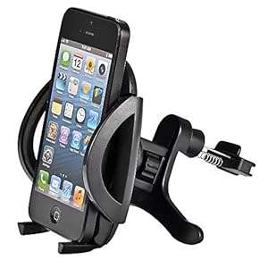 Mudder Universal Car Air Vent Mount Holder Airframe Cradle for Cellphone iPhone 4 4S 5 5S (Black)