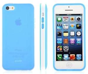 SOOPER Blue Matte TPU Dual Tone Bumper Case Cover For iPhone 5c (Blue Matte Case)