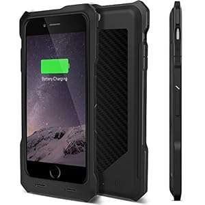 iPhone 6 Battery Case [MFi Certified] Alpatronix BX150 Ultra-Sl (Black - Black Carbon Fiber Back)