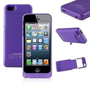 SAVFY iPhone 5S 5 Backup Battery Case - 2200mAh External Backup Power Battery Charger (B Purple)