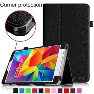 Fintie Samsung Galaxy Tab 4 7.0 Folio Case - Slim Fit Premium Vegan Leather Cover for Sam (Black)