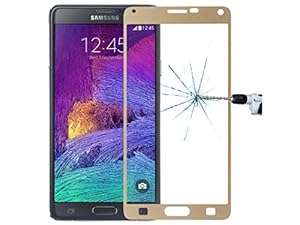 Fone-Stuff Samsung Galaxy Note 4 Glass Screen Protector - Tempered Full Screen Edge to Edg (Gold)