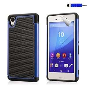 32nd Shock proof dual defender case cover for Sony Xperia M4 Aqua scre (Shock proof - Deep Blue)