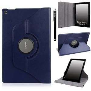 New Ultra Slim 360 Rotating Lightweight Case Stand Cover For Sony Xperia Z2 Tablet PC (Navy Blue)
