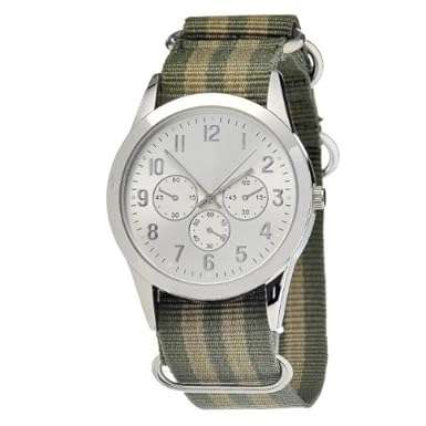 FMD Merona Green Stripe Nylon Mens Watch FMDM240