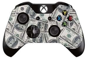 Xbox One Controller/Gamepad Skin / Cover / Vinyl Wrap - 100 Dollar Bill Design (Pack