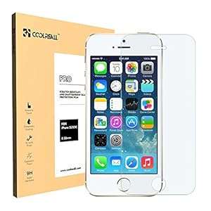 iPhone 5/5c/5s Screen Protector Coolreall(TM) Glass S (0.33MM Screen Protector Glass Film, CLEAR)