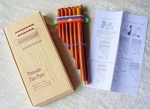 FAIR TRADE PERUVIAN ZAMPONA PAN PIPES FlUTE WIND INSTRUMENT - 13 NOTE