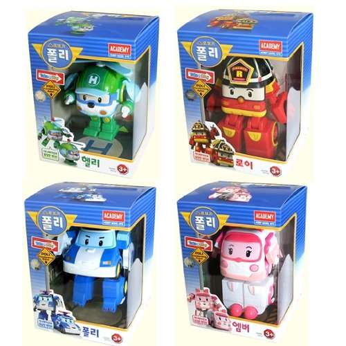 ROBOCAR POLI Poli + Helly + Amber + Roy Transforming Robot Toy