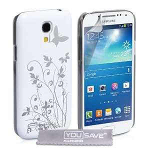 Yousave Accessories Floral Butterfly Hard Cover Case for Samsung Galaxy S4 Mini - White