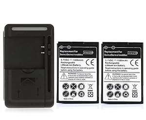 Yiboyuan 2x 1500mAh battery with charger for HTC Desire 2 Z S Saga G11 incredible S G12 S510e