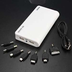 White 30000mAh LED USB External Power Bank Battery Charger Pack for Cellphones iPhone Nokia LG HTC S