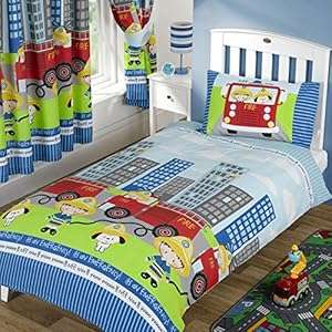 Nee Naa Fire Engine Single Duvet Cover and Pillowcase Set