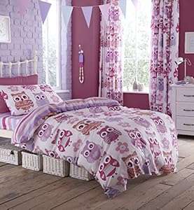 Catherine Lansfield Owl Single Duvet Cover & Pillowcase Set