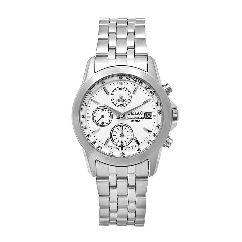 **R4000**Seiko Men's SNDC05P1 Chronograph Silver Dial Stainless Steel Watch