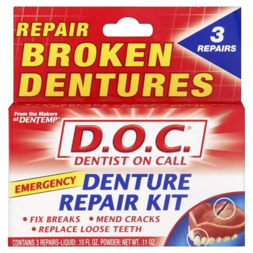D.O.C. Repair-It Denture Repair Kit, 3 repairs
