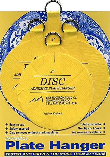 Flatirons Disc Adhesive Large Plate Hanger Set (4 - 4 Inch Hangers)