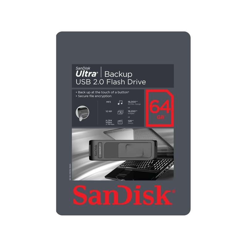 SanDisk 64GB Ultra Backup USB Flash Drive - Free Shipping